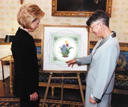 Susan Loy + Mrs. Clinton at Easter Egg Poster